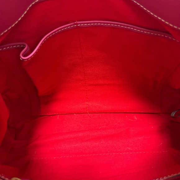 Dooney & Bourke Solid Hot Pink Leather Satchel Handbag - Picture 7 of 9